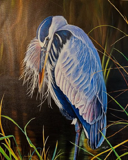 Beautiful Blue Heron Painting